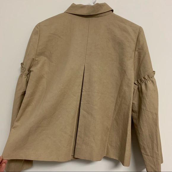 Lewit Tan Linen Blend Ruffle Jacket - Picture 11 of 15